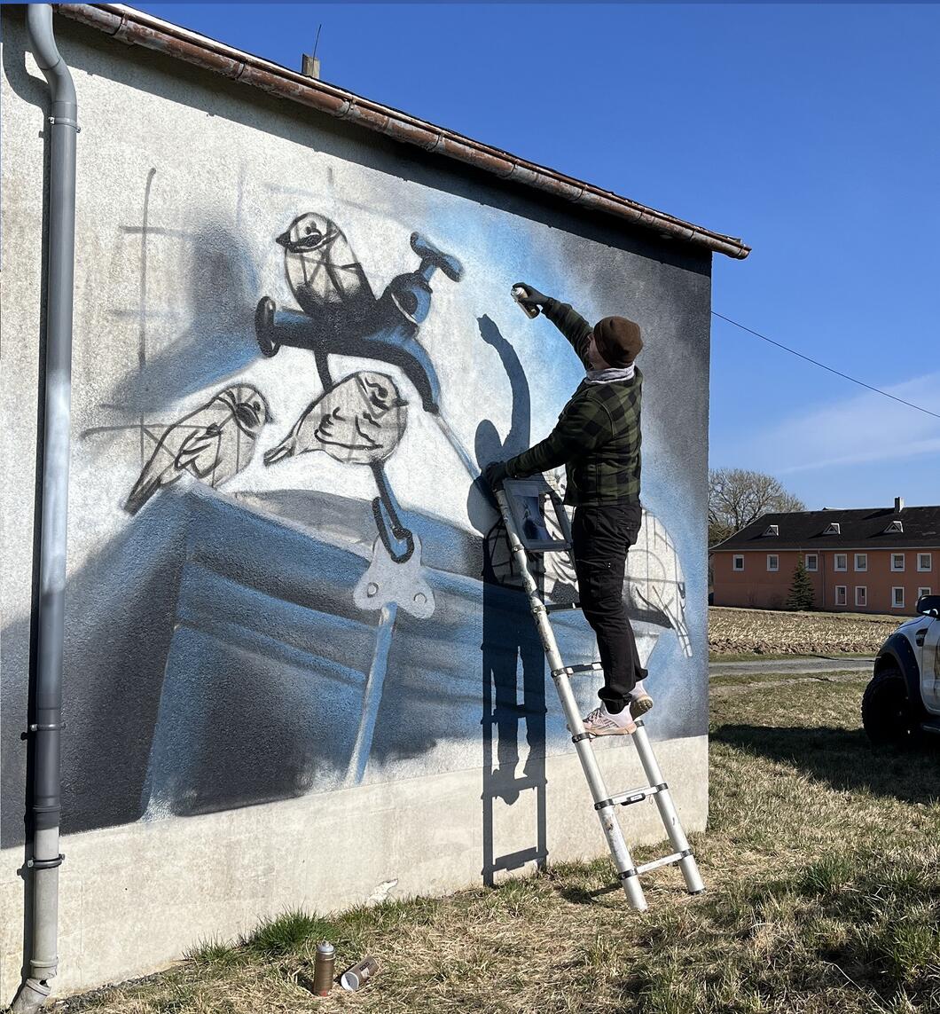 Vandalismus als Fläche für Kreativität: Pumpwerk Haselrain